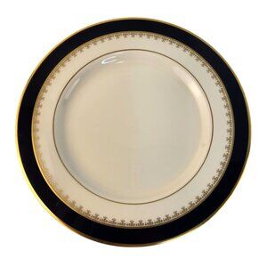 Vintage Pickard Washington Plate, Navy Gold Rim Fine China, Collectible Hand Dec